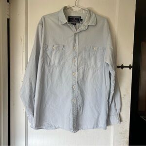 Ralph Lauren Sportsman Long Sleeve Button Shirt | Mens Large | Light Blue